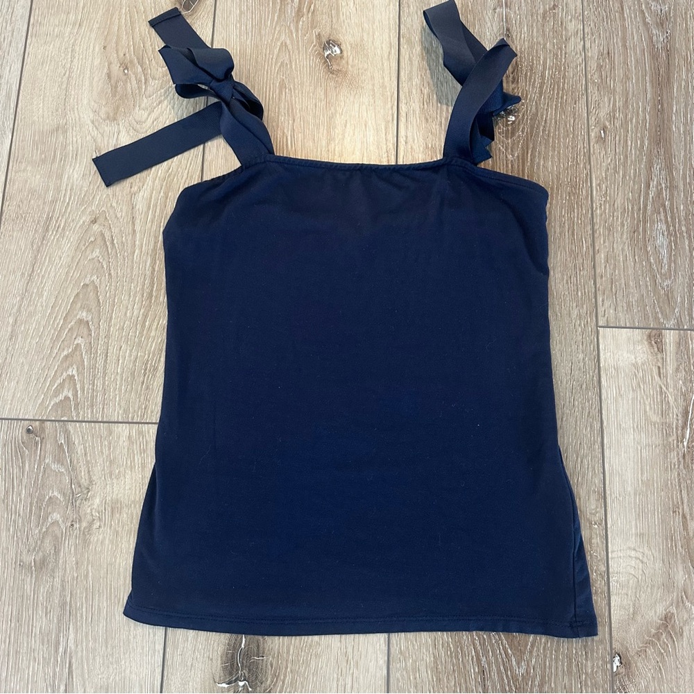 NWOT 1901 Navy Blue Tank Top with Shoulder Ties Bodysuit Summer Top XS